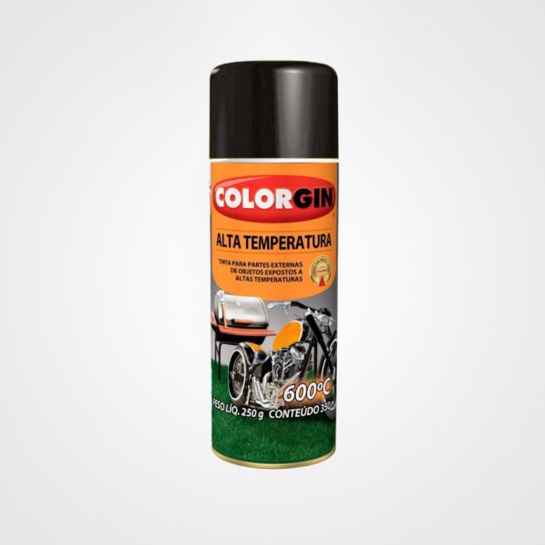 Tinta Spray Preto Fosco Alta Temperatura